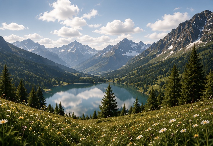 Ruhiger Bergsee bei Tristach